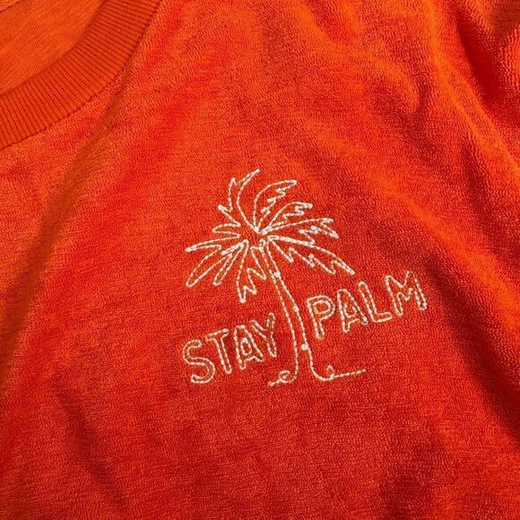 New with Tags Old Navy Stay Palm Cropped Long Sleeve Slub Knit Terry Sweatshirt - Picture 8 of 11